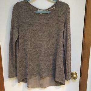 Tan sweater with sheer back